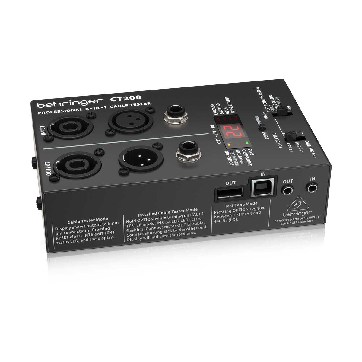 Behringer CT200 Microprocessor-Controlled 8-in-1 Cable Tester