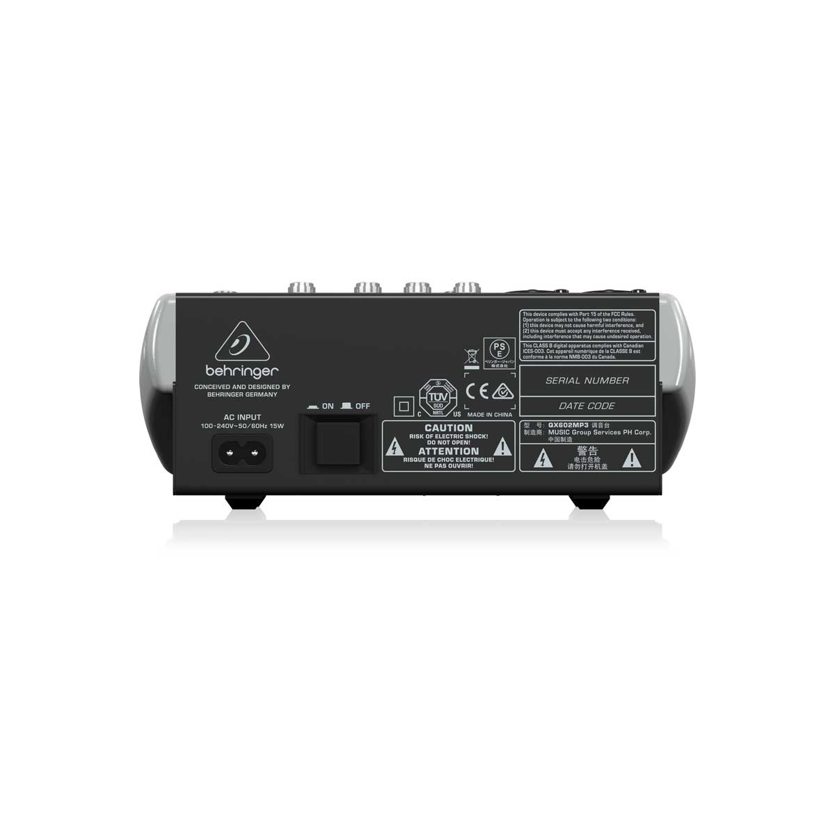 Behringer QX602MP3 6-Input 2-Bus Mixer with XENYX Mic Preamps, British EQs, MP3 Player and Multi-FX