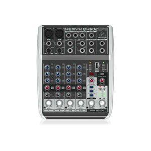 Behringer QX602MP3 6-Input 2-Bus Mixer with XENYX Mic Preamps, British EQs, MP3 Player and Multi-FX