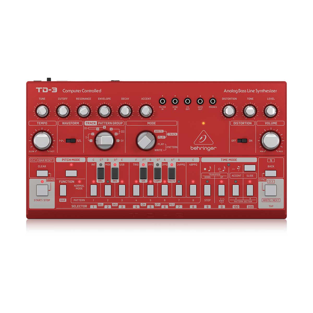 Behringer TD-3-RD Analog Bass Line Synthesizer (Red)