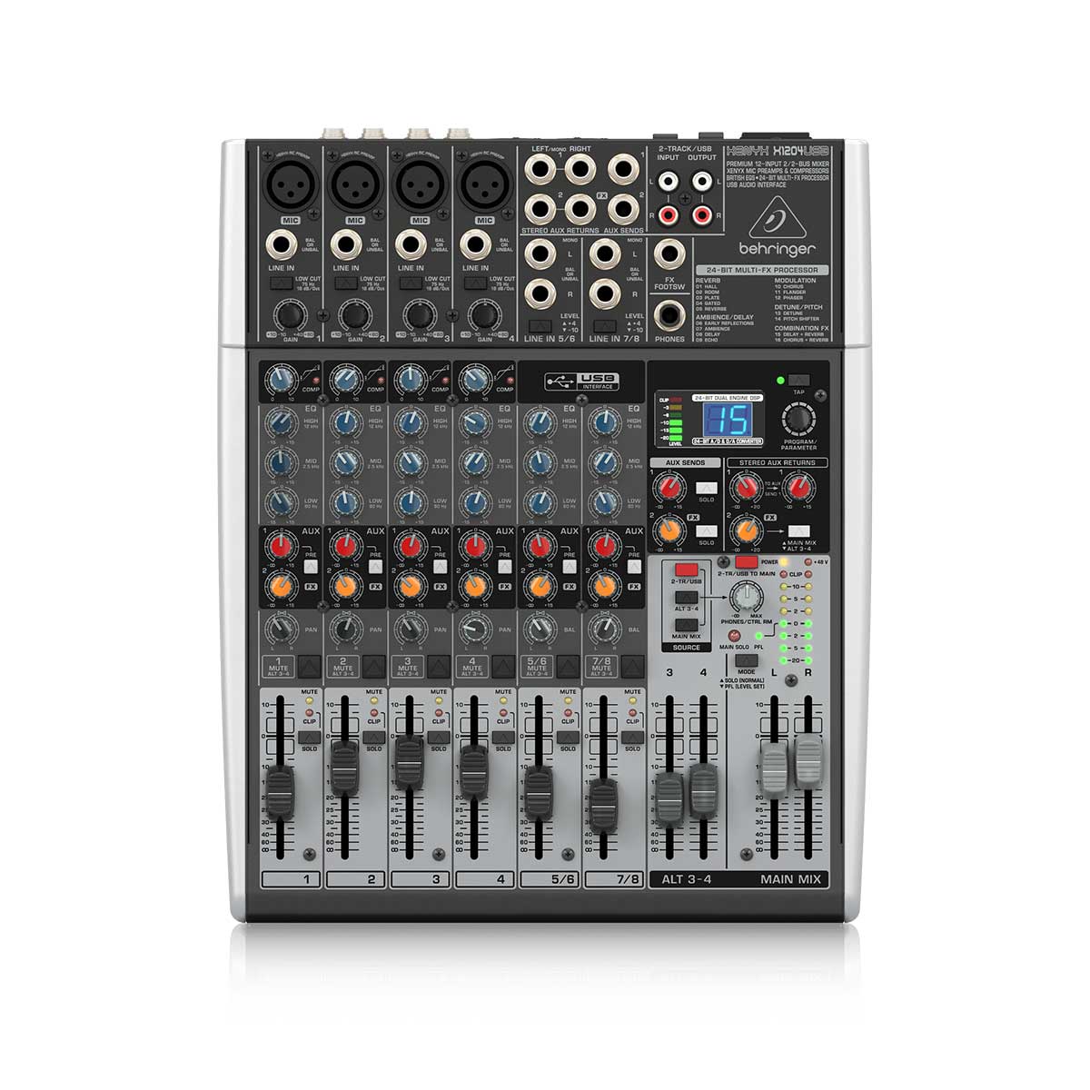 Behringer Xenyx X1204USB mixer with British EQs & Multi-Effects