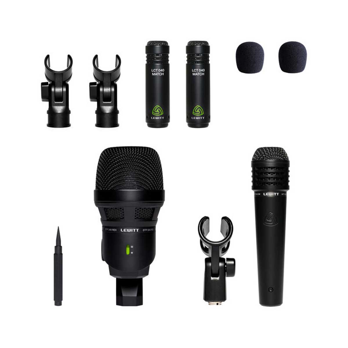 Lewitt BEATKIT 4-piece drum microphone kit incl. mounts and windscreens