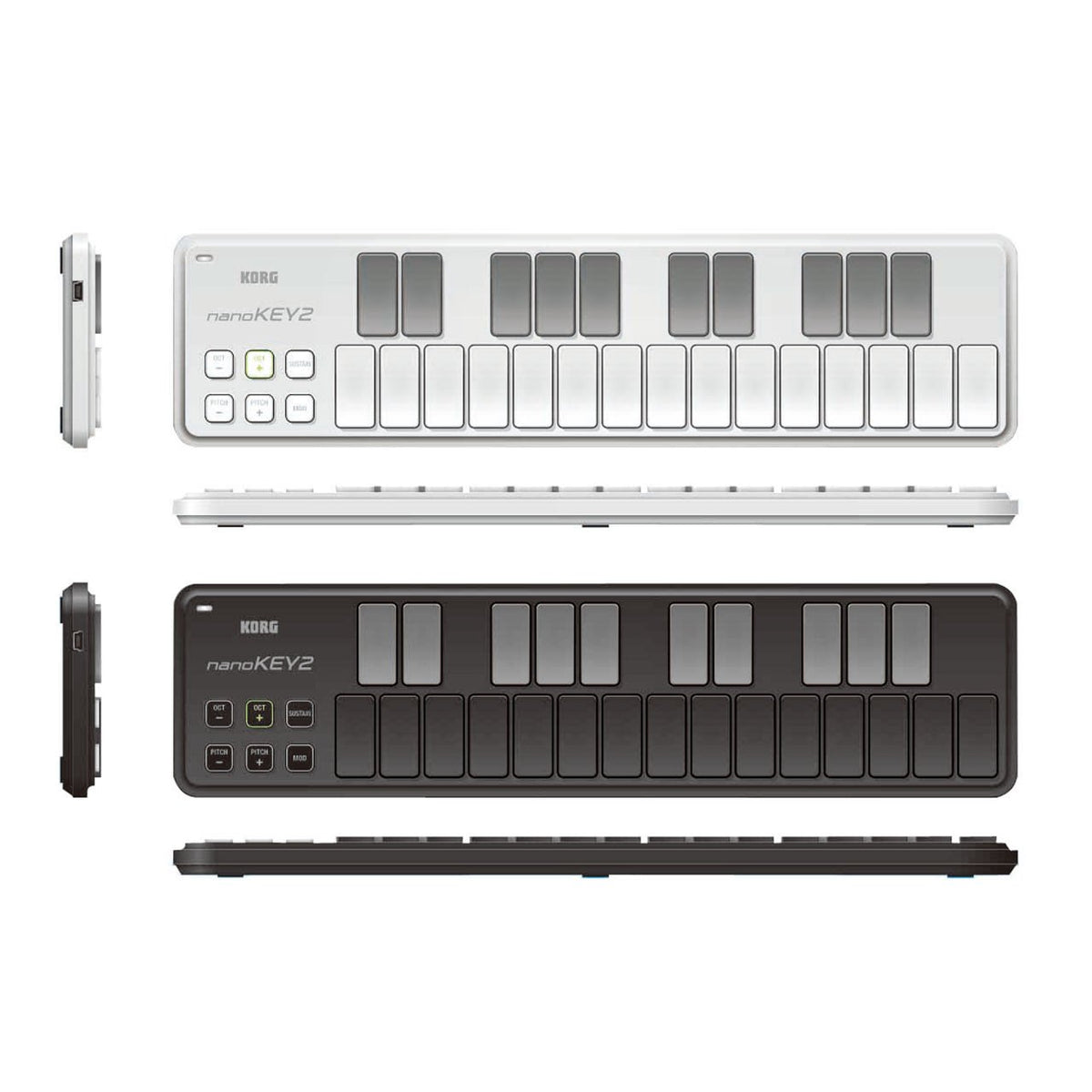 Controller Keyboards - Korg NanoKEY2 25-Key Portable USB Controller Keyboard BLACK