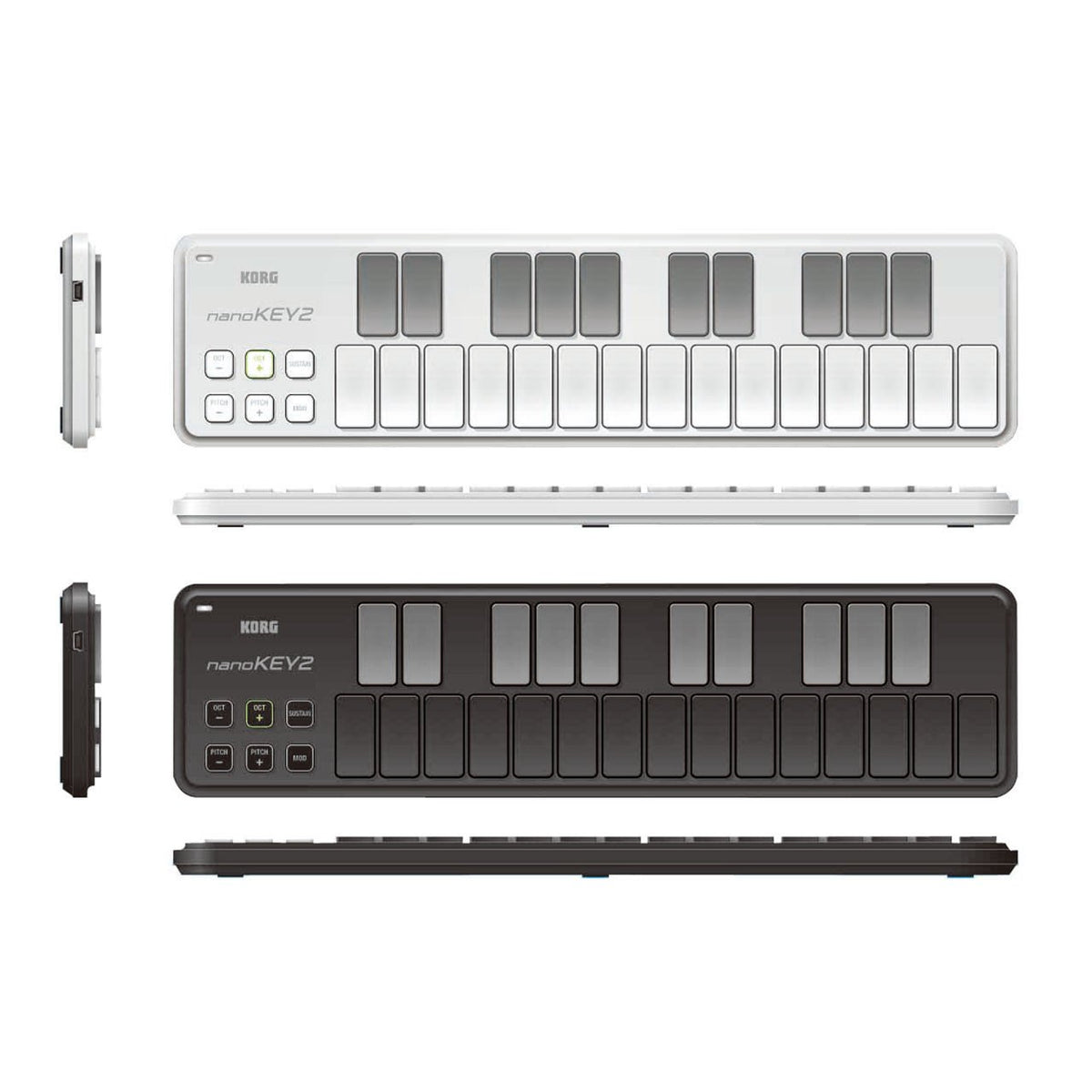 Controller Keyboards - Korg NanoKEY2 25-Key Portable USB Controller Keyboard WHITE