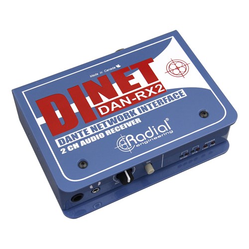Radial Engineering DiNET DAN RX2 - DiNET Dante receiver over Ethercon Expanded Version with Neutrik connectors