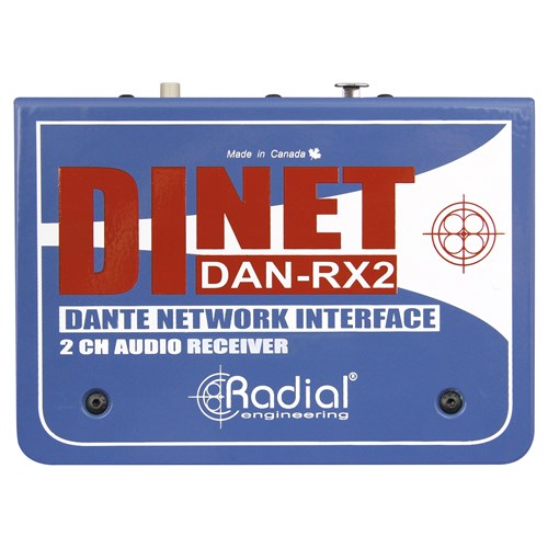 Radial Engineering DiNET DAN RX2 - DiNET Dante receiver over Ethercon Expanded Version with Neutrik connectors
