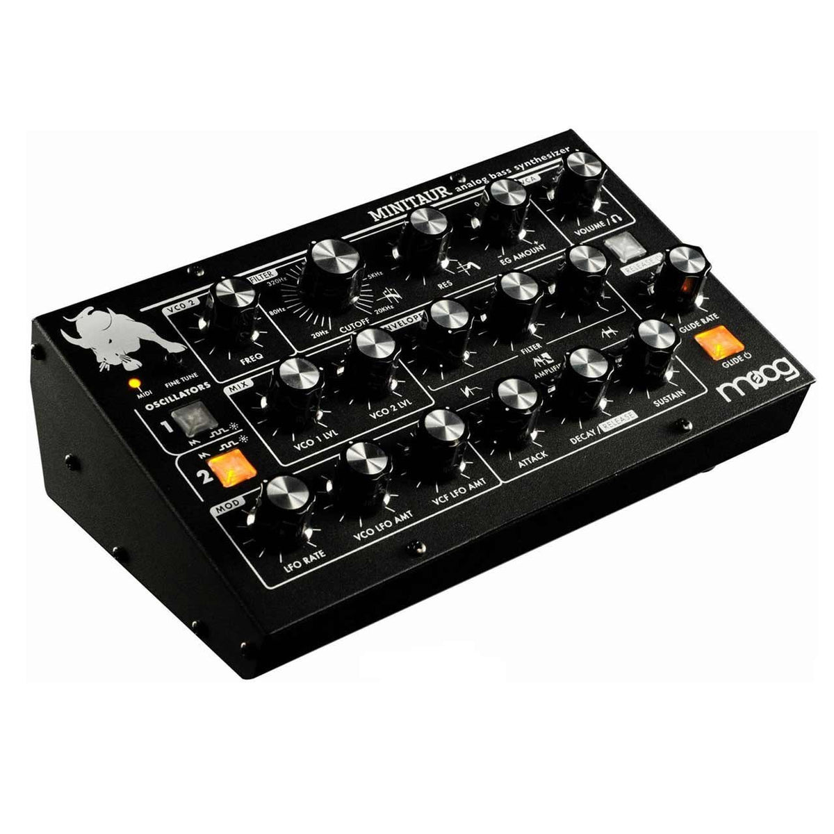 Desktop Synthesizers - Moog Minitaur Desktop Analogue Synthesizer - Angled View