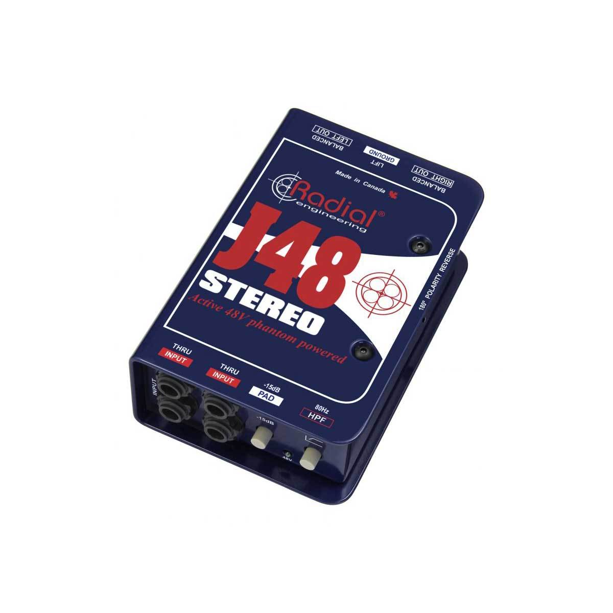 DI Boxes - Radial Engineering J48 Stereo Phantom Powered Stereo Active Direct Box