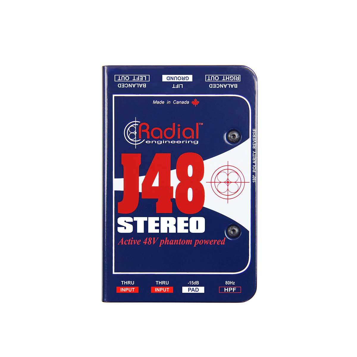 DI Boxes - Radial Engineering J48 Stereo Phantom Powered Stereo Active Direct Box