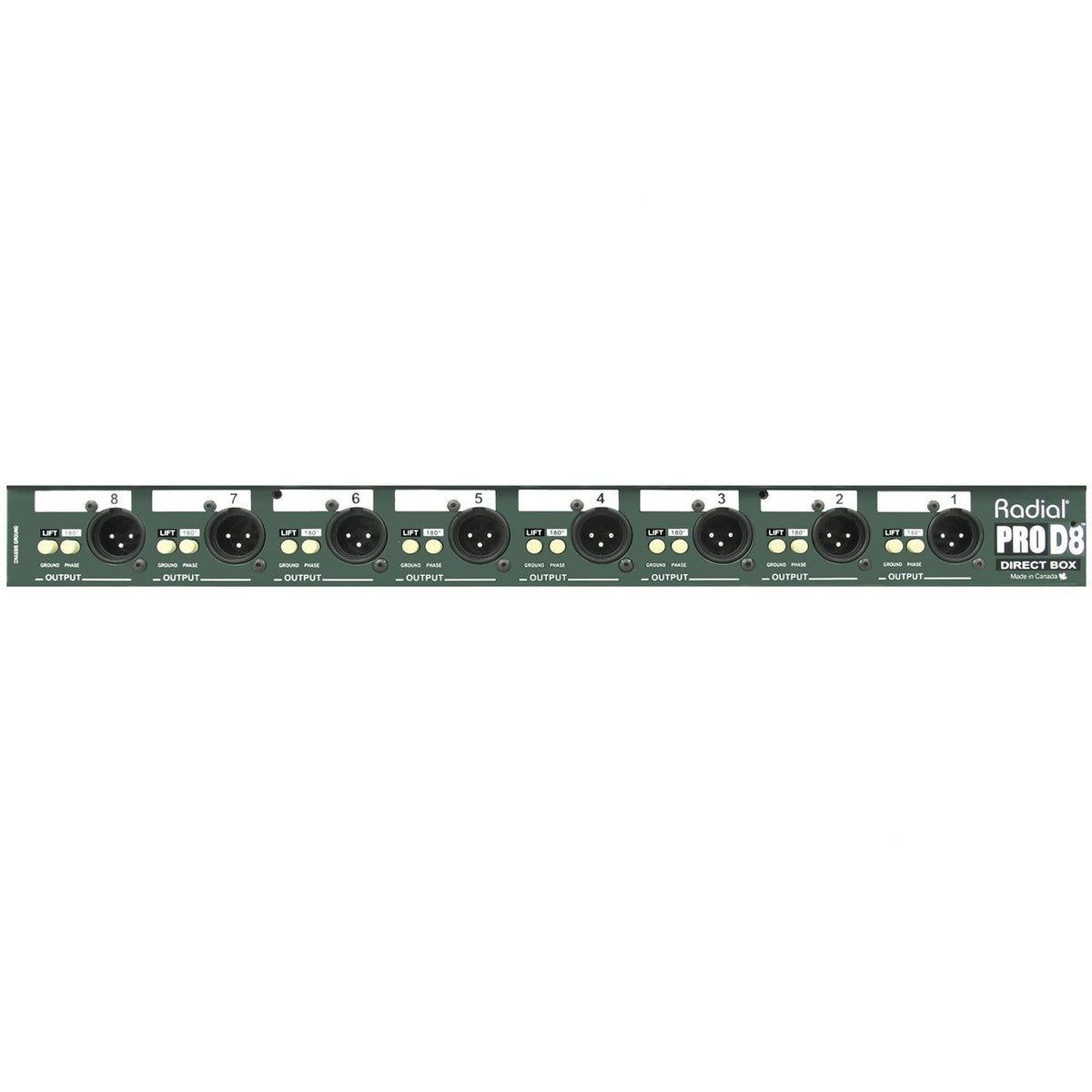 DI Boxes - Radial ProD8 Eight Channel Rackmount DI
