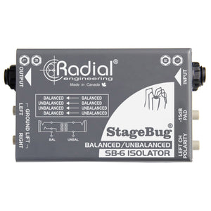 DI Boxes - Radial StageBug SB-6 2-channel Passive Audio Isolator