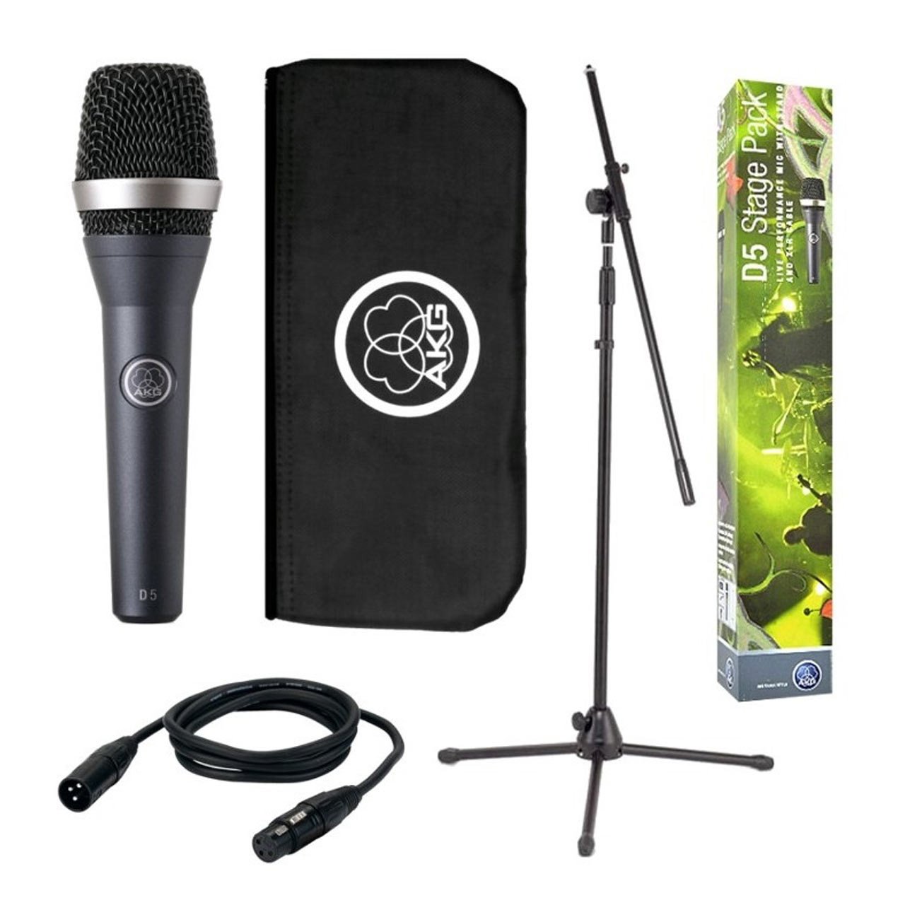 Dynamic Microphones - AKG D5 Stage Pack Microphone + Stand, Bag And Cable