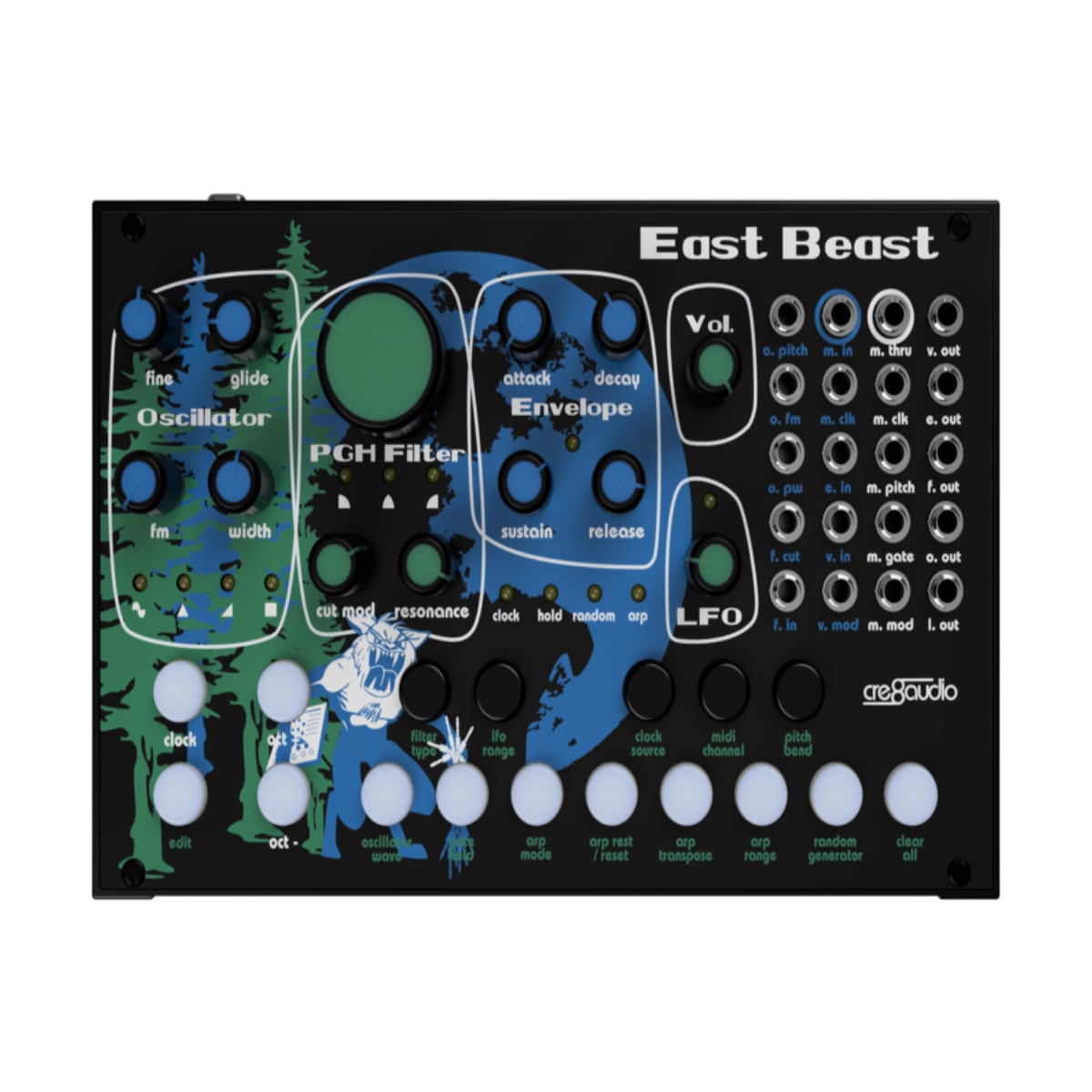 Cre8audio EastBeast fully analog East Coast style semi-modular synthesizer