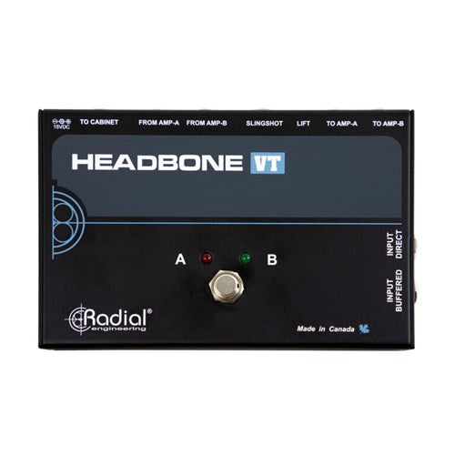 Radial Engineering Headbone VT Head switcher for 2 tube (valve) guitar amps, Slingshot remote input