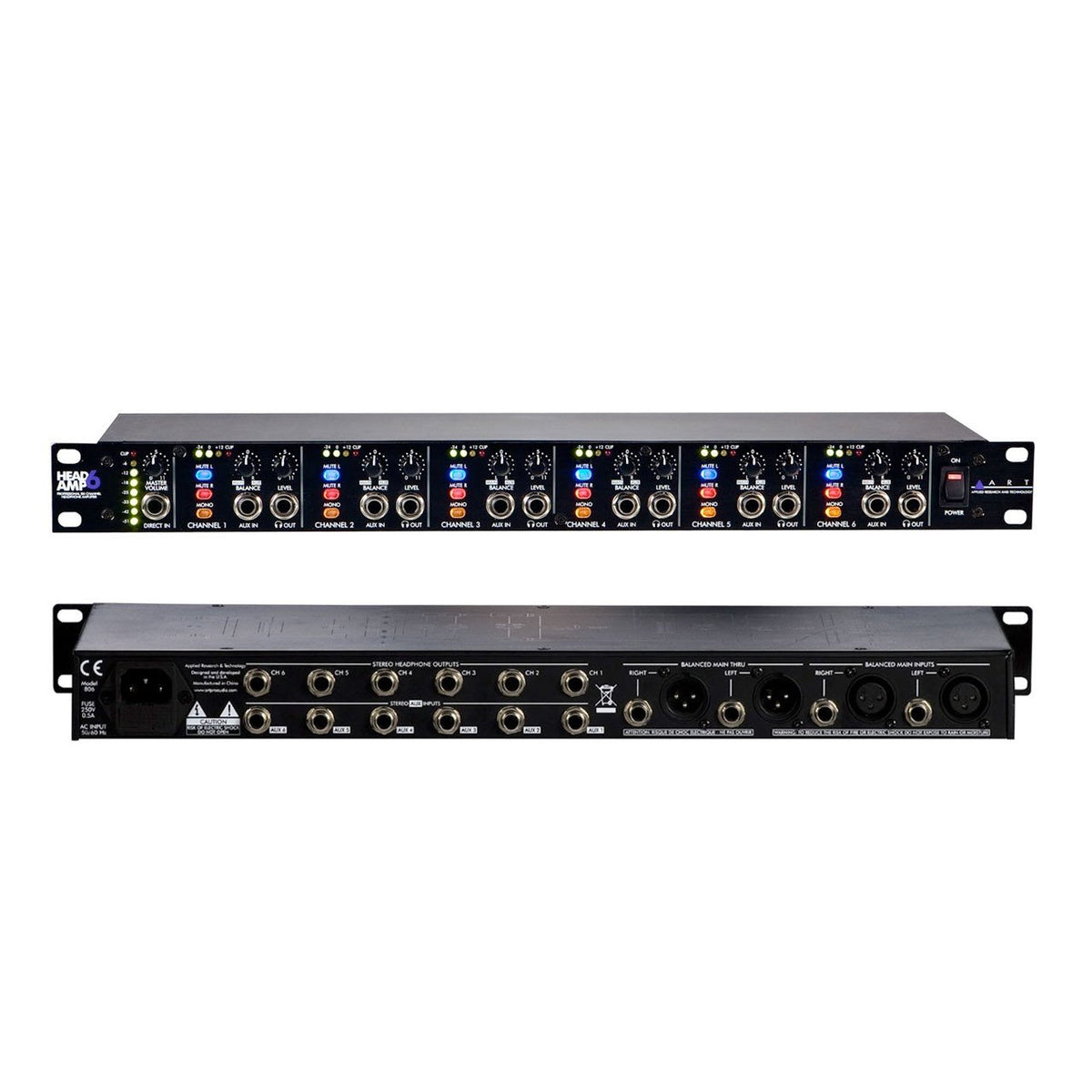 Headphone Amplifier - ART HeadAmp6 Pro 6 Ch. Pro Headphone Amp