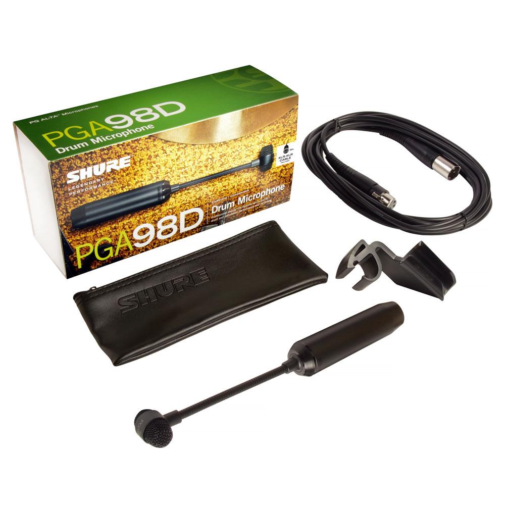 Instrument Microphones - Shure PGA98D Instrument Condenser Microphone With XLR Cable And AP98DM Drum Mount