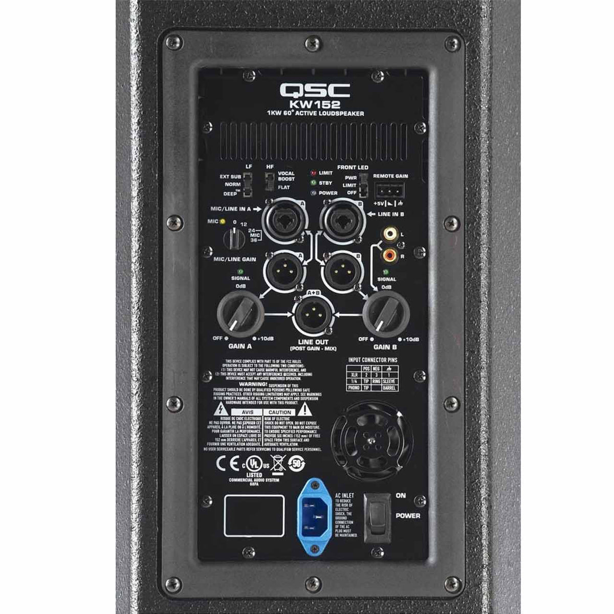 QSC KW152 rear close up