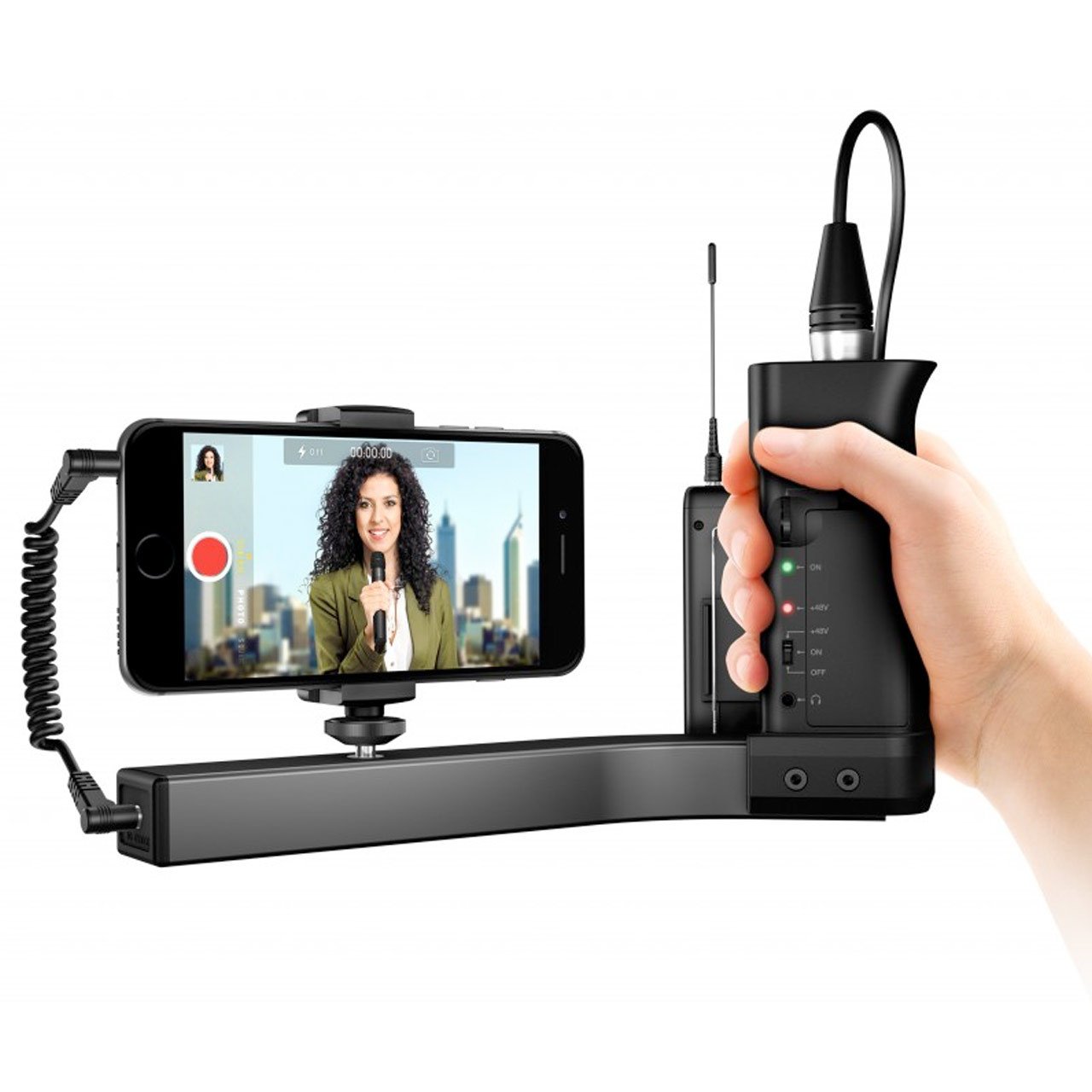 Microphone Accessories - IK Multimedia IKlip A/V Smartphone Broadcast Mount