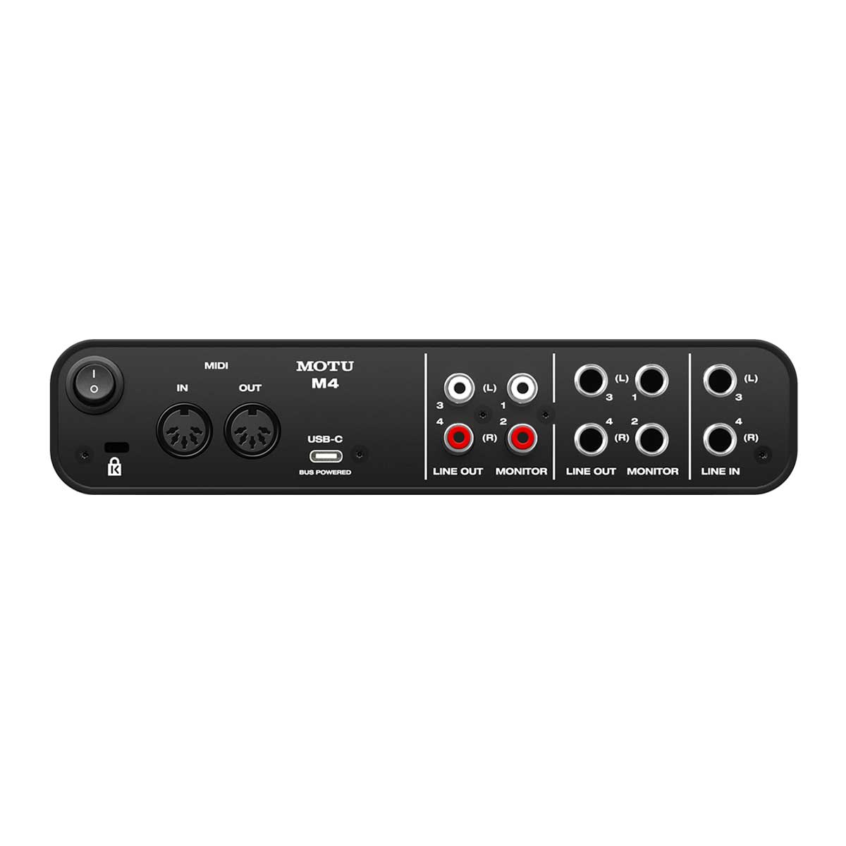 MOTU M4 USB-C Bus Powered Audio interface Rear