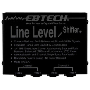 PA Accessories - EBTECH LINE LEVEL SHIFTER LLS-2 (2 Channel Box With TRS)