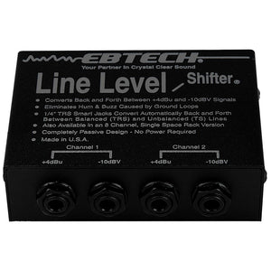 PA Accessories - EBTECH LINE LEVEL SHIFTER LLS-2 (2 Channel Box With TRS)