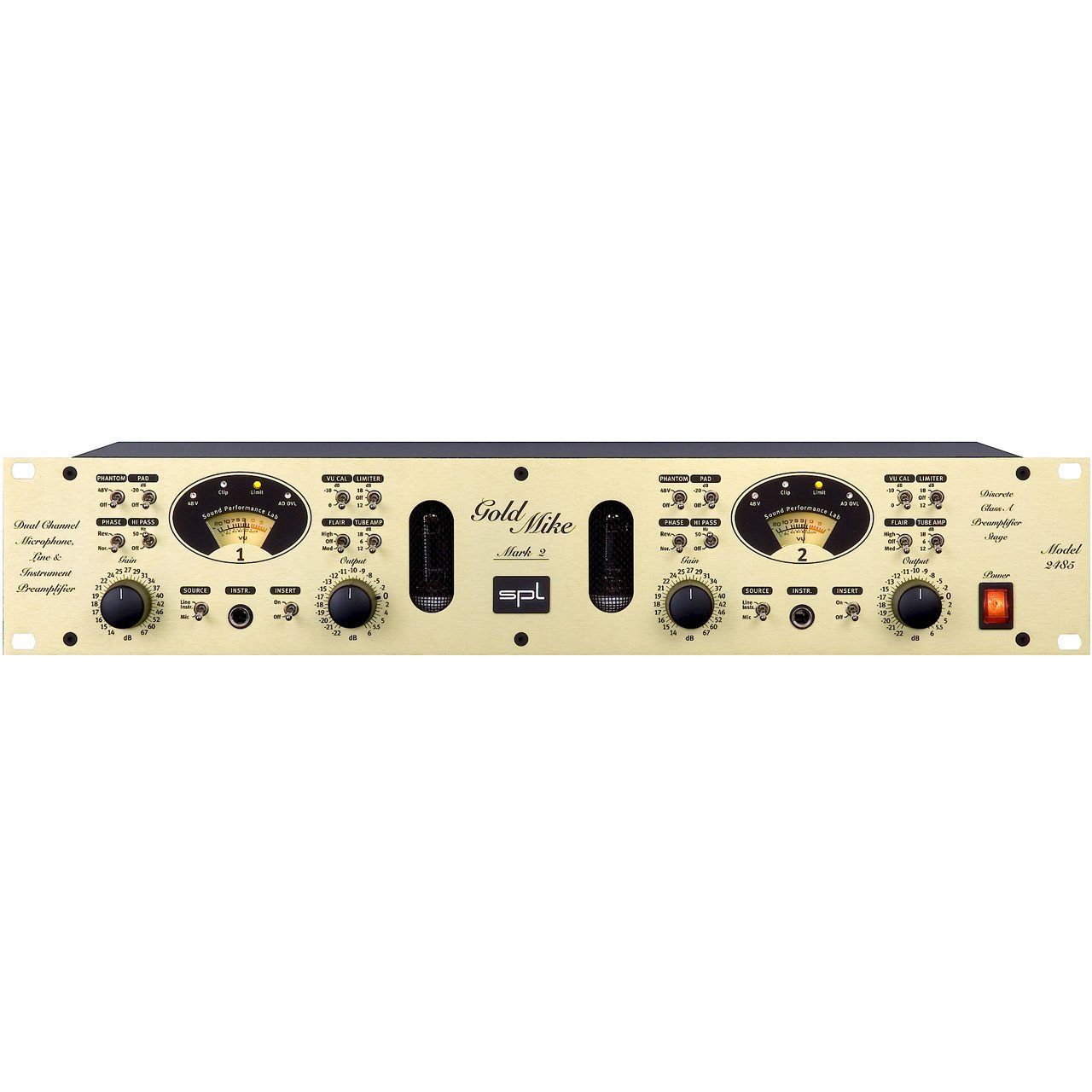 Preamps/Channel Strips - SPL GoldMike Mk2 Dual-Channel Microphone And Instrument Preamplifier