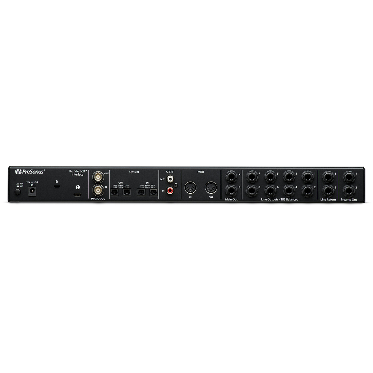 PreSonus Quantum 2626: 26x26 Thunderbolt™ 3 Audio Interface Back