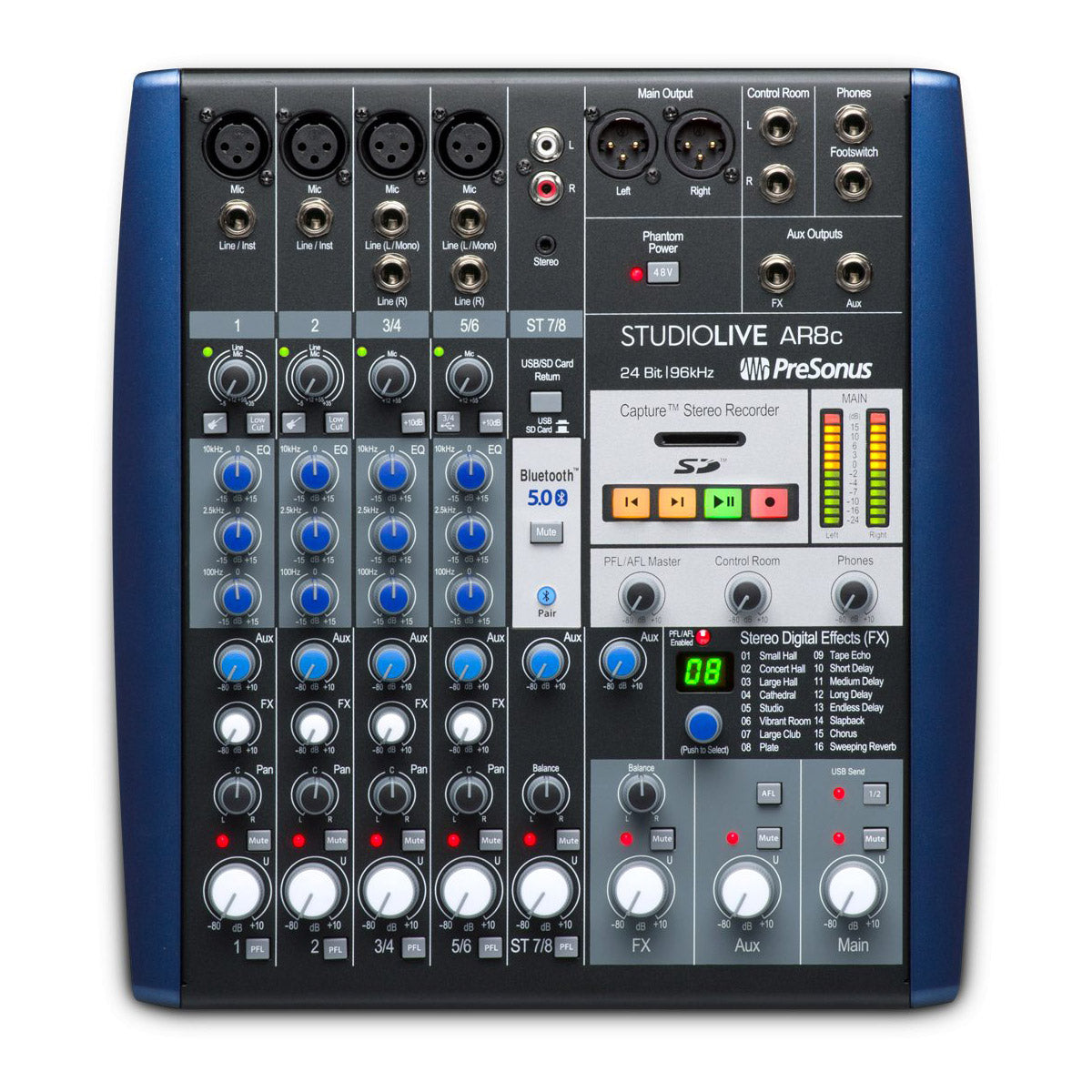 StudioLive AR8c: 8-channel USB-C™ Compatible Audio Interface / Analog Mixer / Stereo SD Recorder