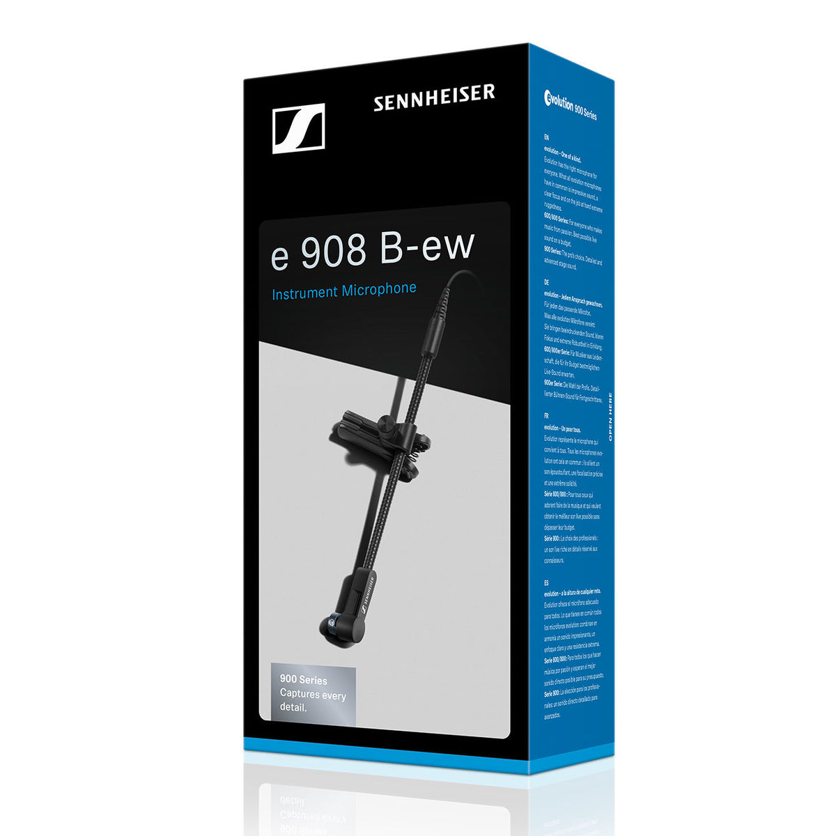 Sennheiser e 908 B ew Condenser Mic for wireless miking of saxophones using an evolution wireless instrument transmitter