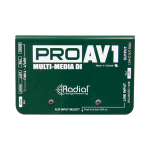 Radial Engineering ProAV1 Passive 1 channel multimedia DI with RCA, 3.5mm, XLR, 1/4" connectors