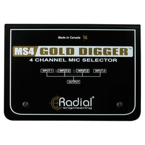 Signal Routing - Radial Gold Digger 4-Channel Mic Selector