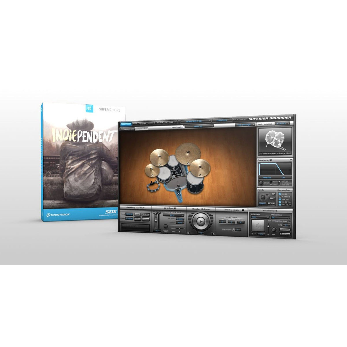 Sound Library Expansions - Toontrack Indiependent SDX - Sound Expansion For Superior Drummer 2.0