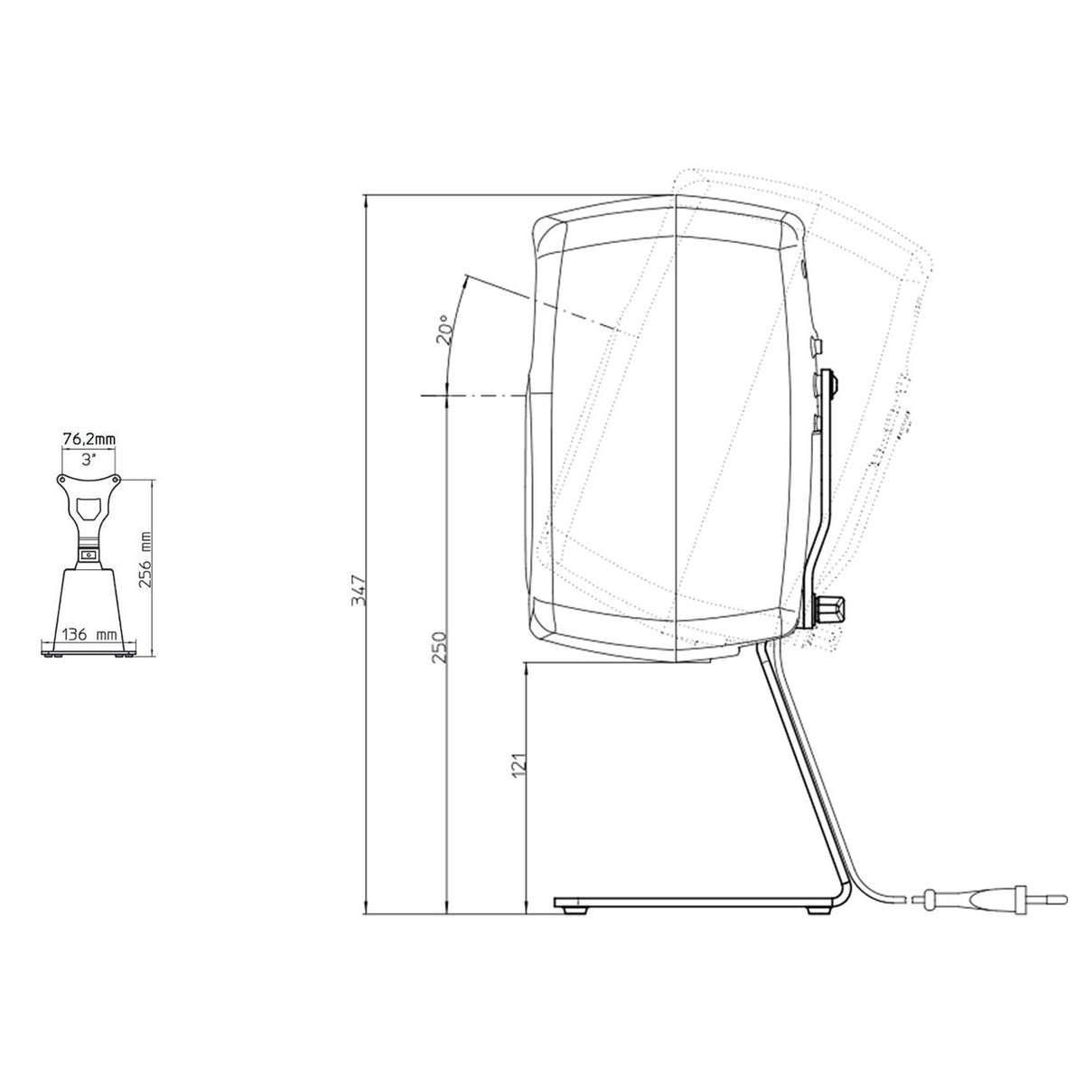 Studio Monitor Accessories - Genelec 8020-320 L-shape Table Stand For 8020 (SINGLE)