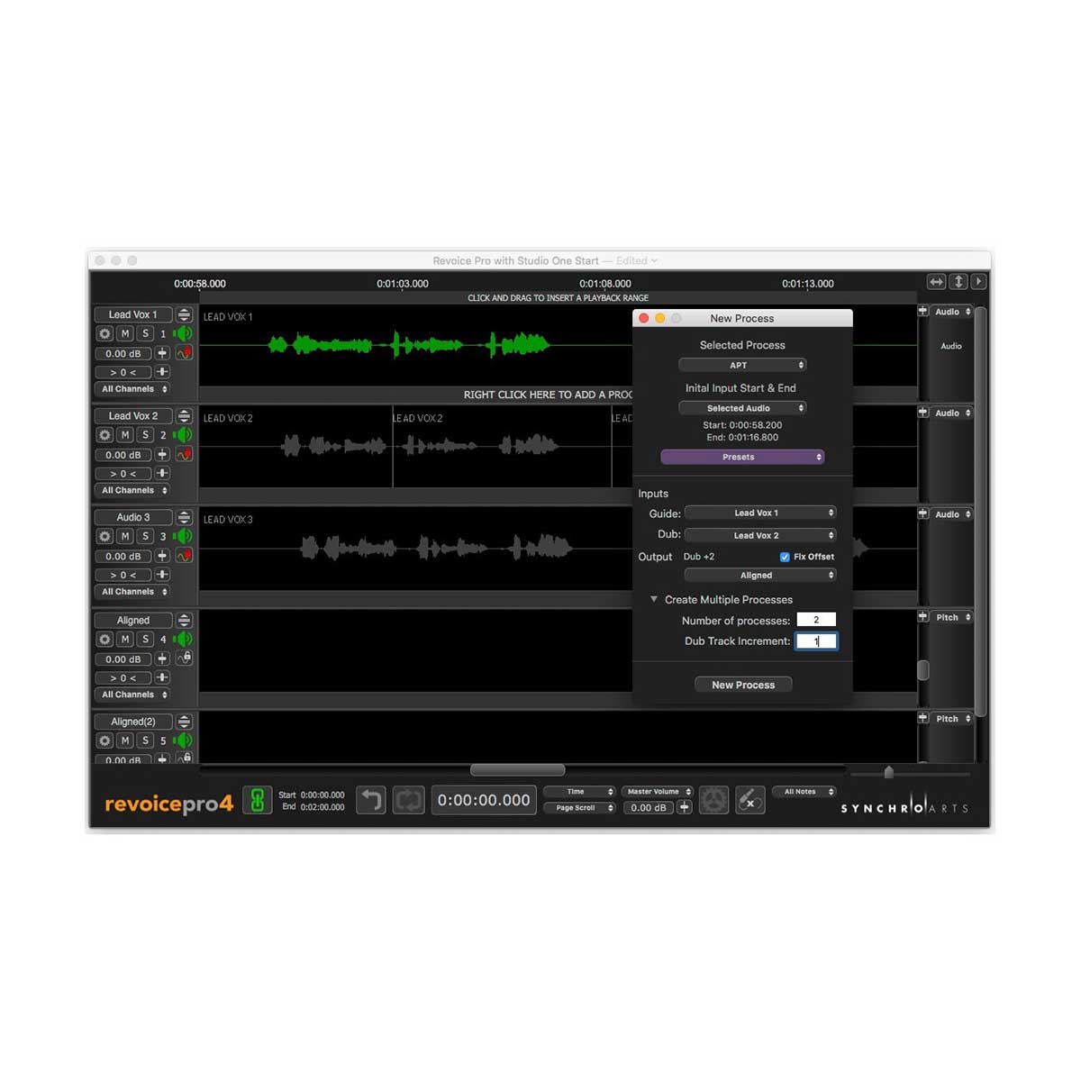 Synchro Arts Revoice Pro 4 ultimate toolbox for timing and pitch adjustment