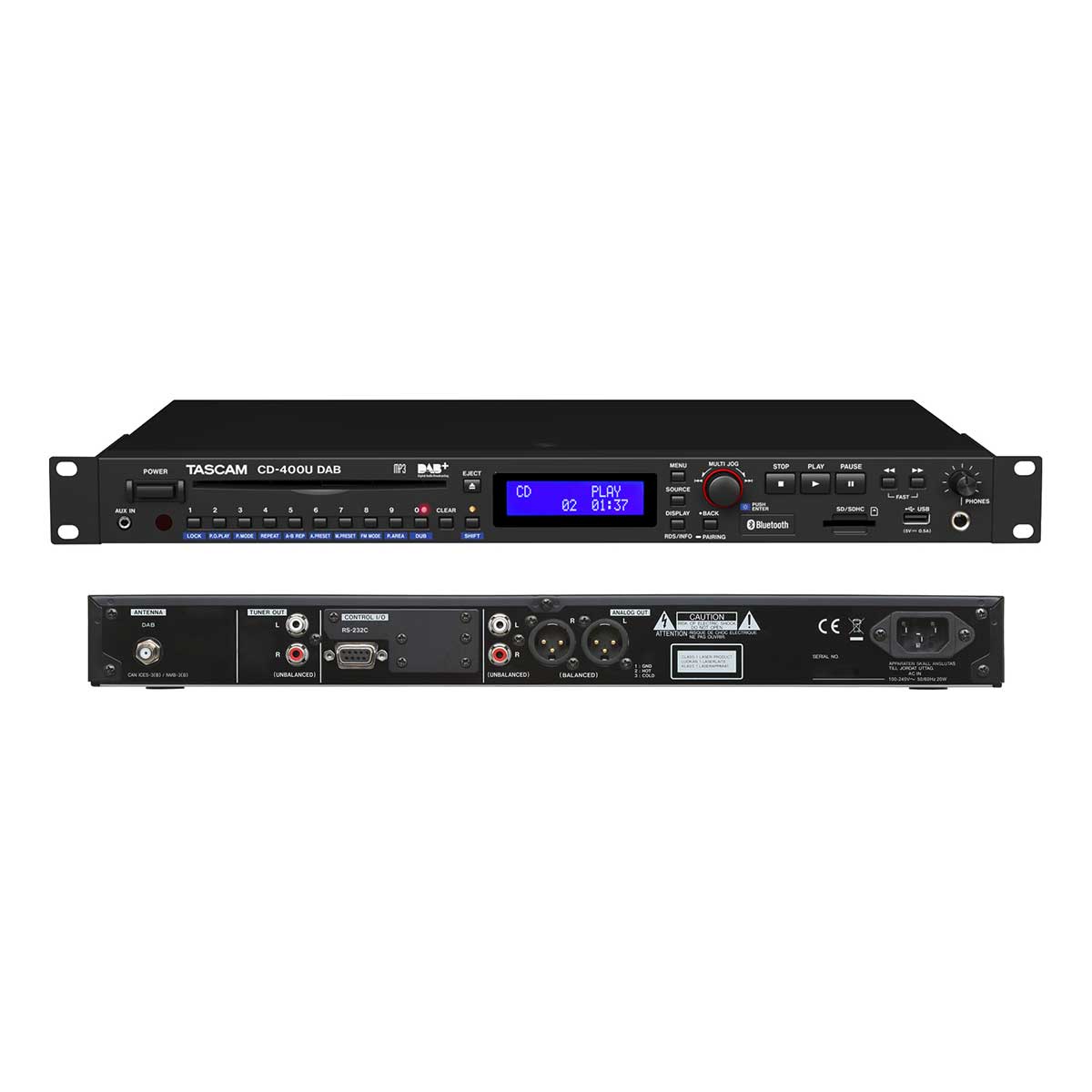 TASCAM CD-400U DAB CD/SD/USB Player with Bluetooth receiver and DAB(+)/FM tuner