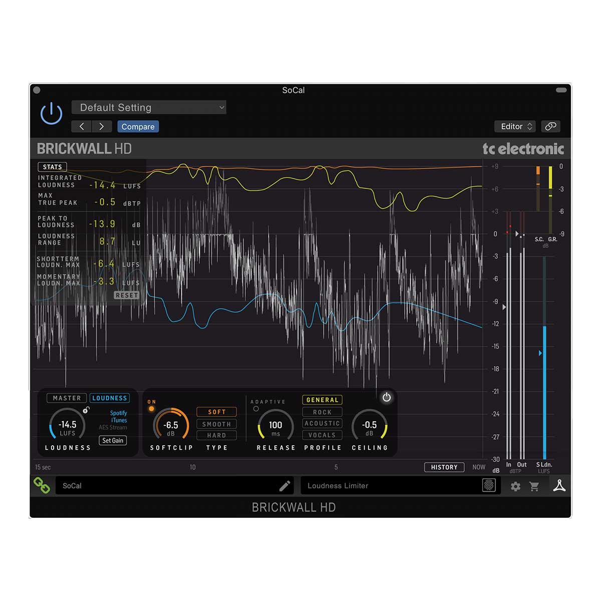 TC Electronic Brickwall HD-DT Mastering Brickwall Limiter Plug-In with Hardware Interface
