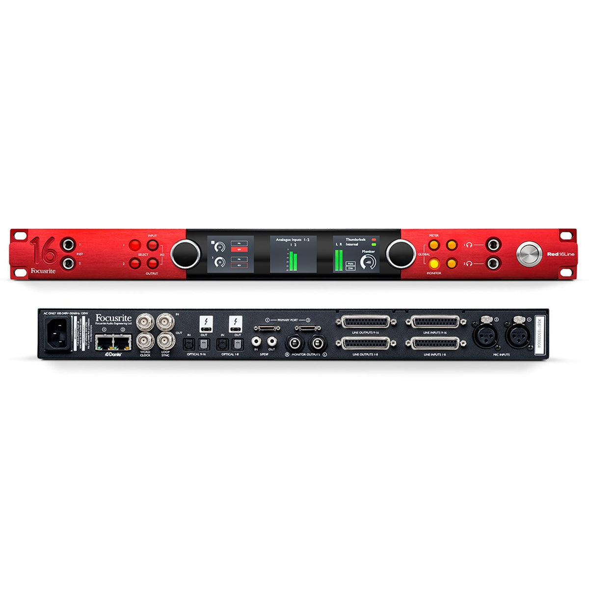 Thunderbolt Interfaces - Focusrite Red 16Line - 64 I/O Pro Tools | HD & Thunderbolt 3 Audio Interface, 32 Dante I/O