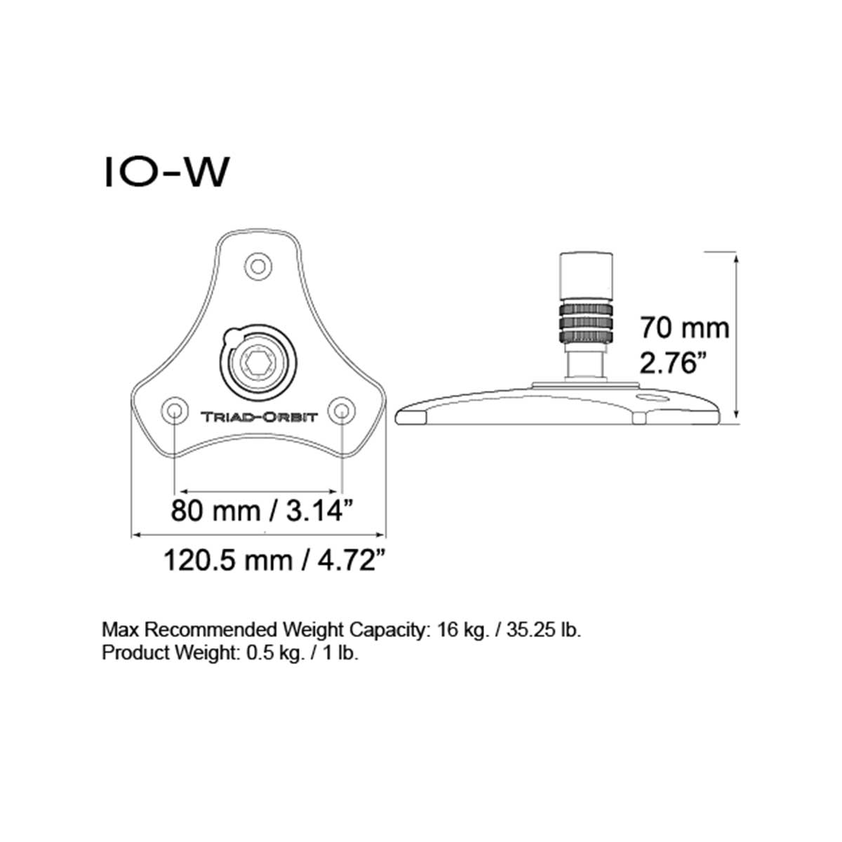 Triad-Orbit IO-W Wallplate / Desktop Mount with IO Quick-Change Coupler