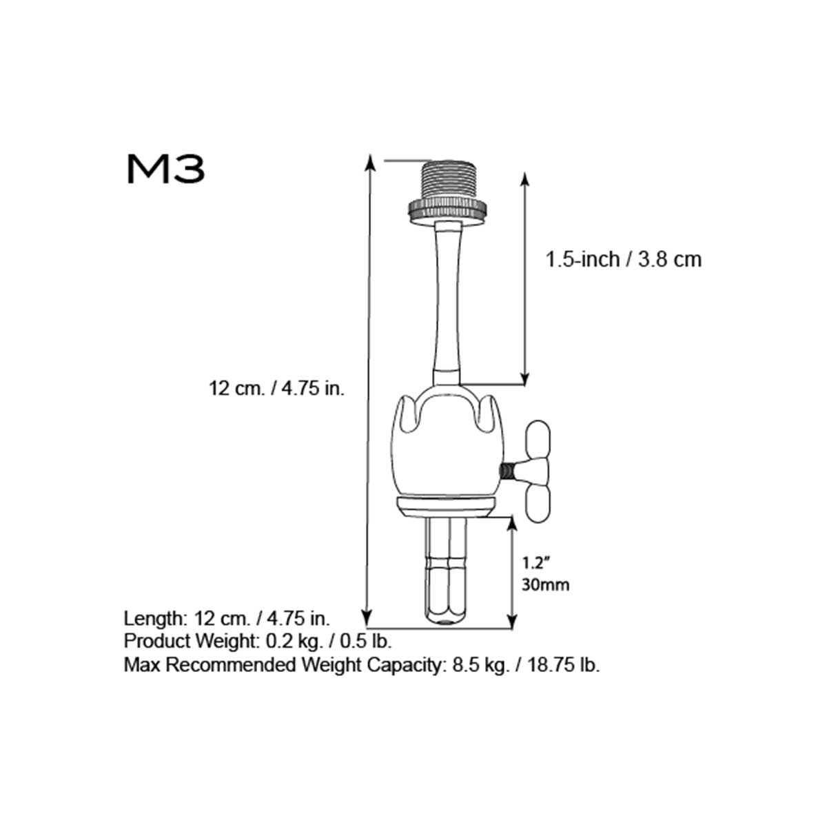 Triad-Orbit M3 Long Stem Adapter Tech Specs