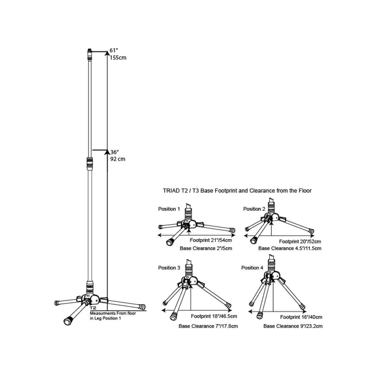 Triad-Orbit T2 Standard Tripod Microphone Stand
