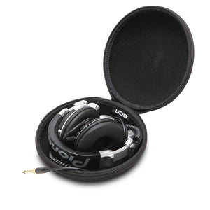UDG Creator Headphone Hard Case Small Black with headphones inside