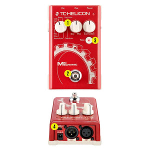 Vocal Effects - TC Helicon Mic Mechanic 2 Battery-Powered Vocal Effects Stompbox