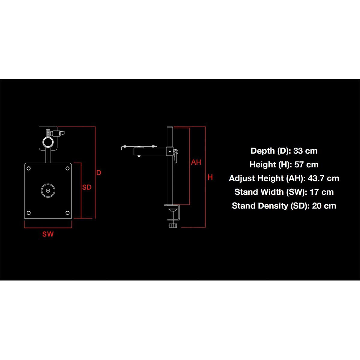 Wavebone Gemini Height-Adjustable Table Top Speaker Stands
