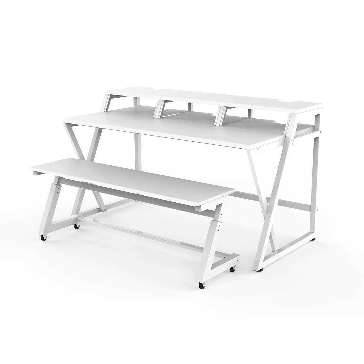 Wavebone Headquarter Z Studio Desk and Z SHAPE Height-Adjustable Keyboard Trolley