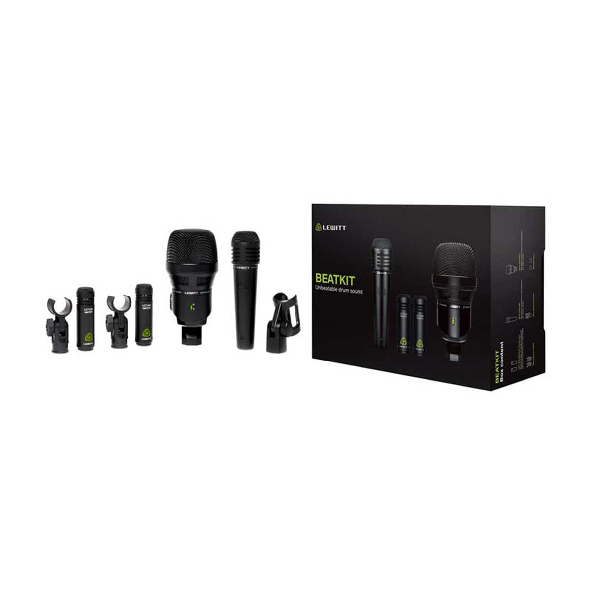 Lewitt BEATKIT 4-piece drum microphone kit incl. mounts and windscreens